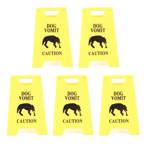 Cat -Erbrochenes Zeichen Lustige wasserdichte ABS -Plastik -Haustier -Warnung Erbrechen Vorsichtszeichen für Haustierbesitzer Häuser und Büros 2.64 x 3,94 Zoll 5pcs (Hund) von Helhom