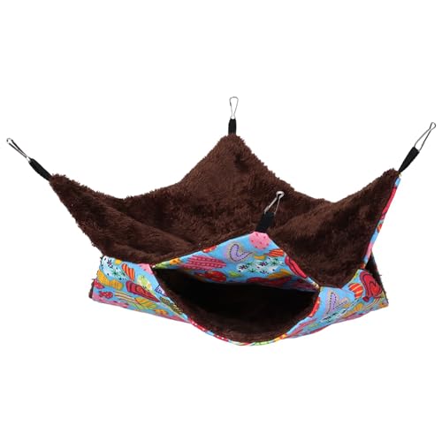 Haustier -Hängematte Hanging Bett, weich warme Leinwand Samt Schlafsack, Decke kleine Tiere Hamster Meerschweinchen Ratten Vögel Pfirsich Herz grau Kaninchen Meer Welt (Heart Shaped) von Helhom