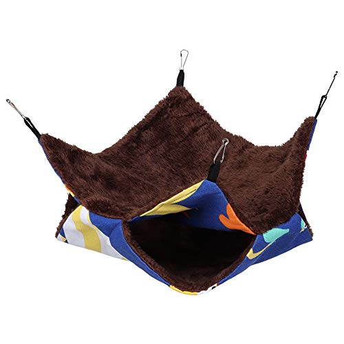 Haustier -Hängematte Hanging Bett, weich warme Leinwand Samt Schlafsack, Decke kleine Tiere Hamster Meerschweinchen Ratten Vögel Pfirsich Herz grau Kaninchen Meer Welt (Maritime World) von Helhom
