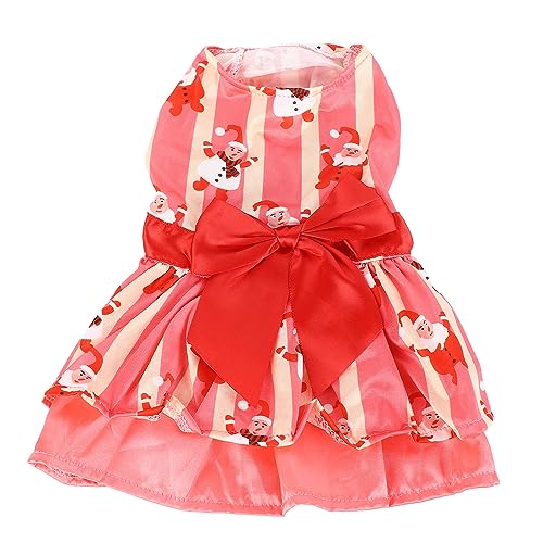 Haustier -Weihnachtskleid, weiche hautfreundliche süße Weihnachtsmustershundkleidung, täglicher Party -Outfit Polyester (L) von Helhom