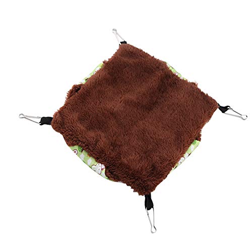Helhom Haustierhängematte hängende Bett, weich warme Dualschicht kleine Tiere Hängematte, Hamster Ratten Meerschweinchen Vögel Grün 20x20 cm 35x35 cm (35 * 35) von Helhom
