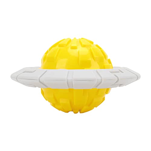 Hundeballspielzeug, Bite Interactive Squeaky Hausthundreinigungsspielzeug, Innenspielzeug im Freien im Freien TPR -Nylonmaterial, 5,9 x 5,9 x 3,5 Zoll (Gelb) von Helhom