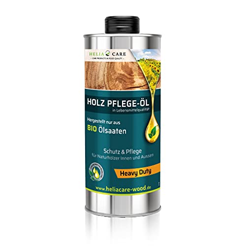 HeliaCARE BIO Holzöl Heavy Duty - 100% natürliches Holz Öl für Parkettboden - Chemiefreies Holzboden Öl in Lebensmittelqualität - Farbloses Parkett Öl (500ml) von HeliaCARE