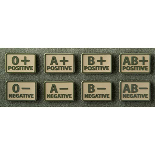 Helikon-Tex Blood Patch set 2pcs. PVC Army Abzeichen Blutgruppe Khaki AB/Rh+ von Helikon-Tex