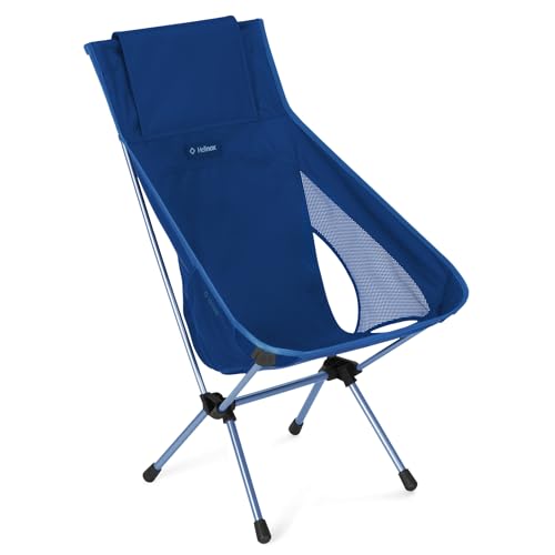 Helinox Chair One Hochlehner (re) Hochleistungs-Campingstuhl, 1,2 kg, Campingstühle mit hoher Rückenlehne, verstaubar, tragbar, Camping, Wandern, Reisen, blauer Block von Helinox