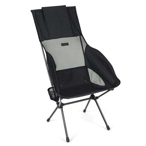 Helinox Savanna Chair | Ergonomisches Design und ausgeklügelter Stil fließen zu einem Stuhl zusammen, der überragenden Komfort und Support bietet (Blackout) von Helinox