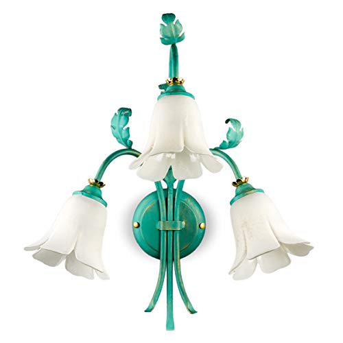 Helios Leuchten 354034 große Florentiner Wandleuchte grün | florale Lampe Leuchte Wandlampe Landhausstil | 3 x E14 von Helios Leuchten