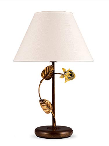 Helios Leuchten 4037510-1 Florentiner LED Tischleuchte antik-braun | florale Lampe Leuchte Tischlampe | Nachttischlampe Landhaus | Schreibtischleuchte Stoffschirm Leinen Helios Leuchten 4037510-1 Florentiner LED Tischleuchte antik-braun | florale Lampe Leuchte Tischlampe | Nachttischlampe Landhaus | Schreibtischleuchte Stoffschirm Leinen von Helios Leuchten
