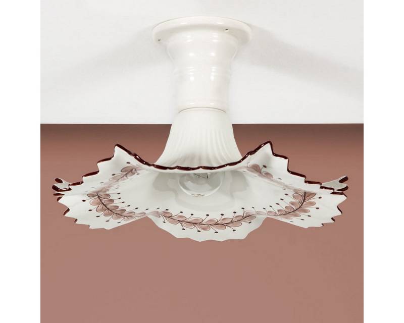 Helios Leuchten Deckenleuchte Küchenlampe Keramik weiß, Keramiklampe, Deckenlampe, für Esstisch Küche, handgefertigt handbemalt von Helios Leuchten