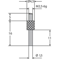 Helios-Preisser HM-Messeinsatz M2,5mm Länge 10 mm 1,5 mm von Helios Preisser