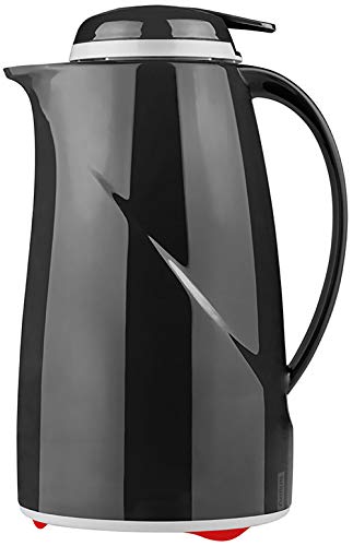 Helios 2934-002 Wave Push Kunststoff-Isolierkanne, 1 Liter, schwarz von Helios