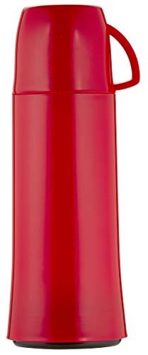 Helios Isolierflasche Elegance, 0,75 Liter, Kunststoff, rot, Henkelbecher von Helios