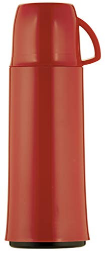 Helios Isolierflasche Elegance, 0,5 Liter, Kunststoff, rot, Henkelbecher von Helios
