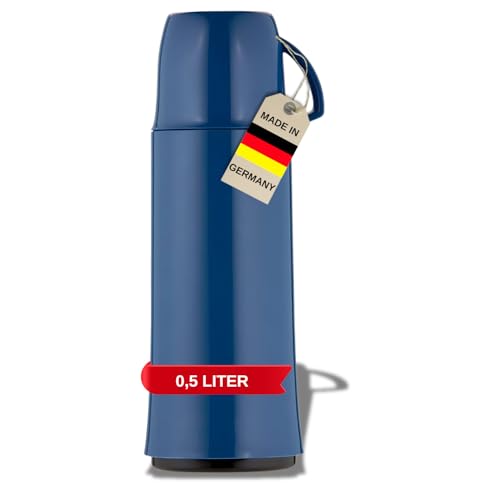 Helios Elegance Thermoskanne Taubenblau 0,5L – 6h Heiß - Hält Getränke heiß & kalt - Robustes Design Ideal für unterwegs von Helios