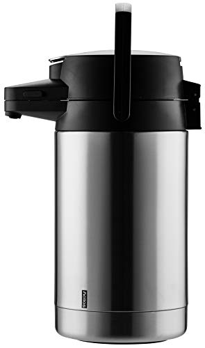 Helios Pump-Isolierkanne Coffeestation, 2,5 Liter, Edelstahl, Einhandbedienung von Helios