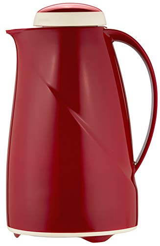 Helios Isolierkanne Wave, 1,5 Liter, Kunststoff, rot, Drehverschluss, spülmaschinenfest von Helios