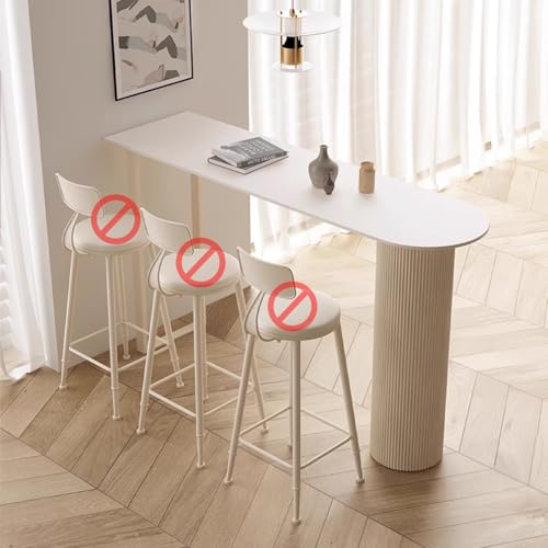 Bartisch Stehtisch Entisch Hochtisch küche Theke Bar Tresen Gartentheke Bartisch Outdoor Barhocker Barstuhl GartenmöBel mit Stahlbeinen für Balkon Terrasse nur Tisch(White,70.87x19.69x41.34in) von Heliosrider