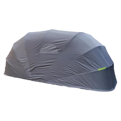 Carport Zelt Zeltgarage Garagenzelt Lagerzelt Faltbar Einziehbar mit Uv-BestäNdig Winterfest Unterstand für Auto SUV Boot Kleintransporter(Gray) von Heliosrider