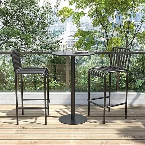 Heliosrider Balkontisch Mit 2 StüHlen Kleine Sitzgruppe BalkonmöBel mit Tisch Outdoor Bistro Set mit Stapelbare StüHle Set für Balkon Terrasse(Black) von Heliosrider