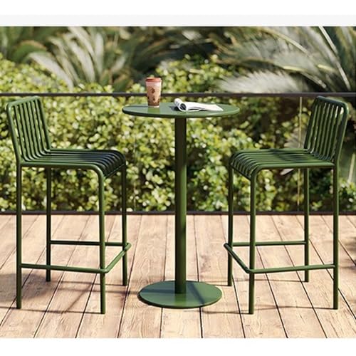 Heliosrider Balkontisch Mit 2 StüHlen Kleine Sitzgruppe BalkonmöBel mit Tisch Outdoor Bistro Set mit Stapelbare StüHle Set für Balkon Terrasse(Green) von Heliosrider