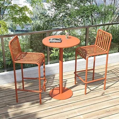 Heliosrider Balkontisch Mit 2 StüHlen Kleine Sitzgruppe BalkonmöBel mit Tisch Outdoor Bistro Set mit Stapelbare StüHle Set für Balkon Terrasse(Yellow) von Heliosrider
