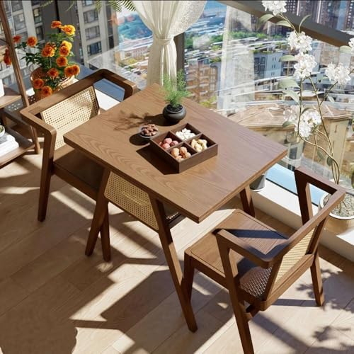 Heliosrider Gartengarnitur Set GartenmöBel Set 4 Personen Bierzeltgarnitur Tisch Und StüHle Set BalkonmöBel Set Kleine Sitzgruppe Platzsparendes(Walnut) von Heliosrider