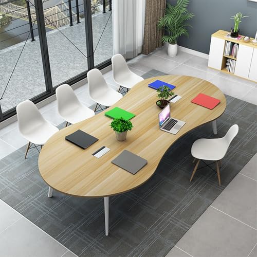 Konferenztisch Besprechungstisch Tisch Rund Esstisch Oval Konferenztisch Bootsform 4-6 Pers Meetingtisch für BüRo Konferenzraum KüChentisch Platzsparende Stuhl Nicht Enthalten(Wood,280*120*75CM) von Heliosrider