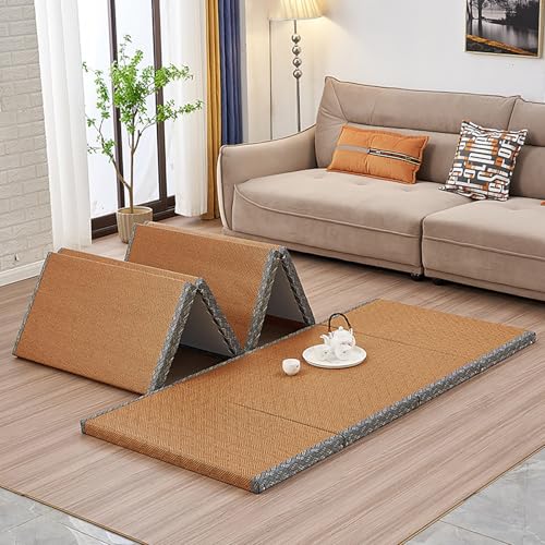 Heliosrider Matratze Klappbar Japanische Futon Matratze Futonmatratze Schlafmatratze Klappbar Rückenstützend und Atmungsaktiv für Meditation Yoga Zen-Raum(Coffee,120 * 190CM) von Heliosrider