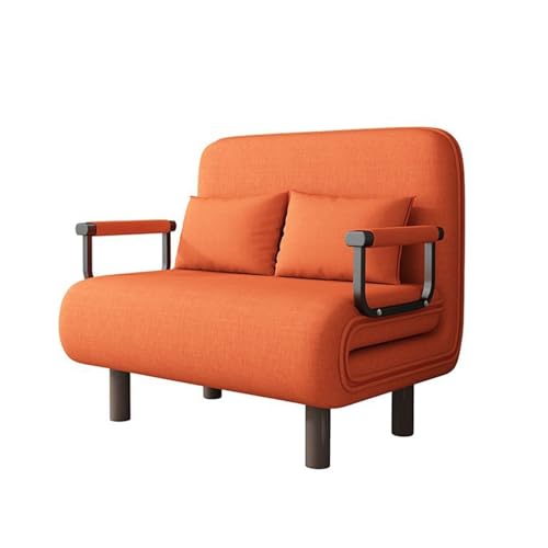 Heliosrider Schlafsessel Schlafsofa Schlaf Couch 3 In 1 Sofa mit Schlaffunktion Schwammmatratze für Wohnzimmer Schlafzimmer Heimkino GäStezimmer Einfache Montage(Orange,190 * 100 * 28CM) von Heliosrider