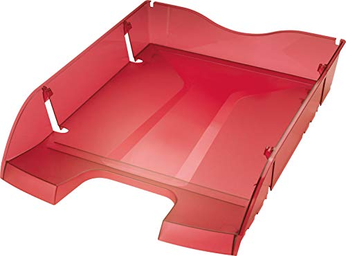 Helit H2363520 - PET-Briefablage „the green deck“, DIN A4-C4, rot transparent von Helit