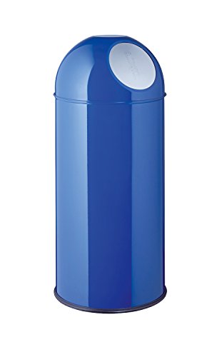 Helit H2401534 Abfallbehälter Metall, zwei Push Klappen, 30 L, blau von Helit