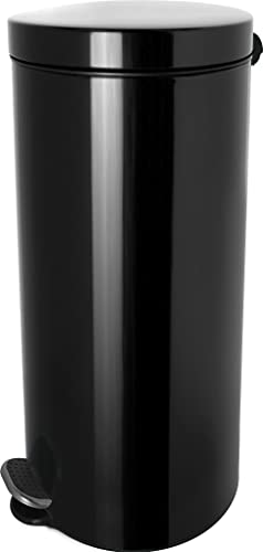 helit H2404395 - Silberionen-Tretabfallbehälter, „the knight“, 30 Liter, schwarz von Helit