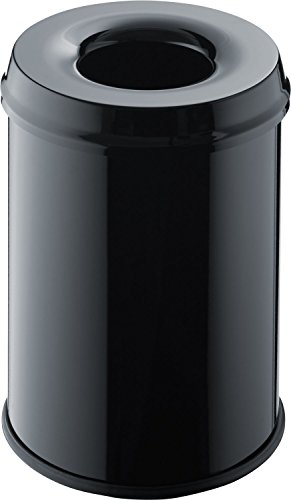 helit H2515495 - Sicherheitspapierkorb mit Löschkopf „the guardian“ 15 Liter, schwarz von Helit