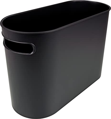 helit H6105695 - Papierkorb „the oval“, mit Griffloch, 22 Liter, schwarz, aus mattem Kunststoff, 1 Stück von Helit