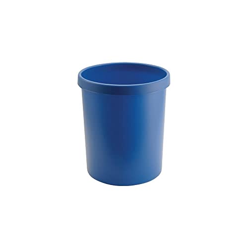 helit H6106134 - Papierkorb „the german“ 30 Liter, blau, mit umlaufendem Griffrand, aus Kunststoff, 1 Stück von Helit