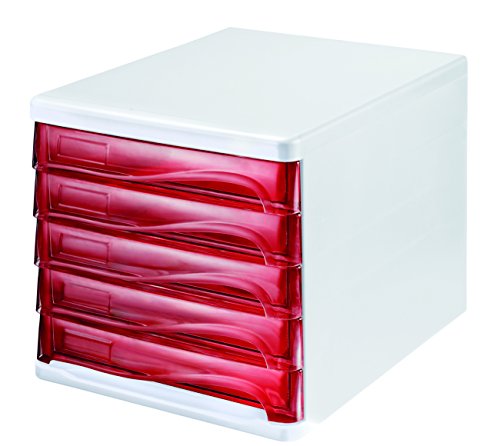 helit H6129420 - Schubladenbox „the wave“, rot transparent von Helit