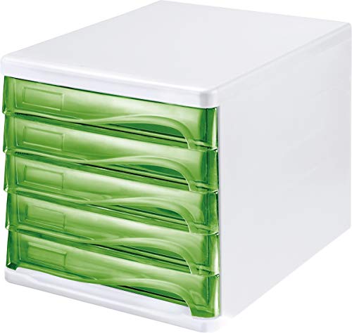 helit H6129450 - Schubladenbox „the wave“, grün transparent von Helit