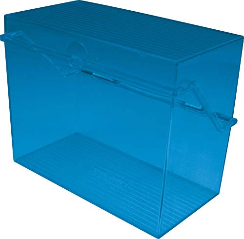 helit H6904730 - Karteikarten Box „the index“ DIN A7 quer, Kleinkartei blau translucent für ca. 300 Karten von Helit