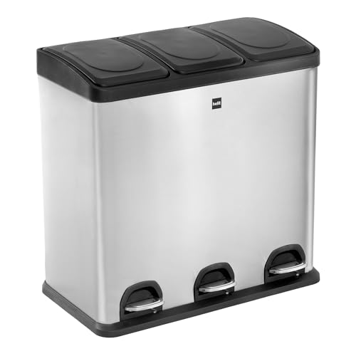 helit H2405200 - Mülltrennsystem, the seperator, 3 x 20L - Edelstahl, Mülleimer, Abfallbehälter von Helit