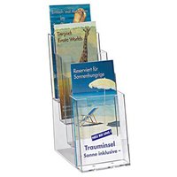 helit Tischprospekthalter transparent 1/3 DIN A4 - 4 Fächer von Helit
