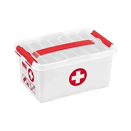 Sunware 79201617 - Aufbewahrungsbox „the q-line“, 6 Liter, mit Deckel, weiß/rot, 1 Stück von SUNWARE perfectly organised