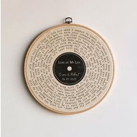 Schallplatte Kunstdruck, Lieblingssong Personalisierter Textes Geschenk von HellasDesign