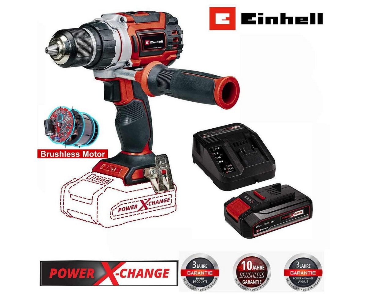 Einhell Akku-Bohrhammer Bohrschrauber TP-CD 18/60 Li BL - 18V Brushless Motor 2.5 Ah Ladegerät von Einhell