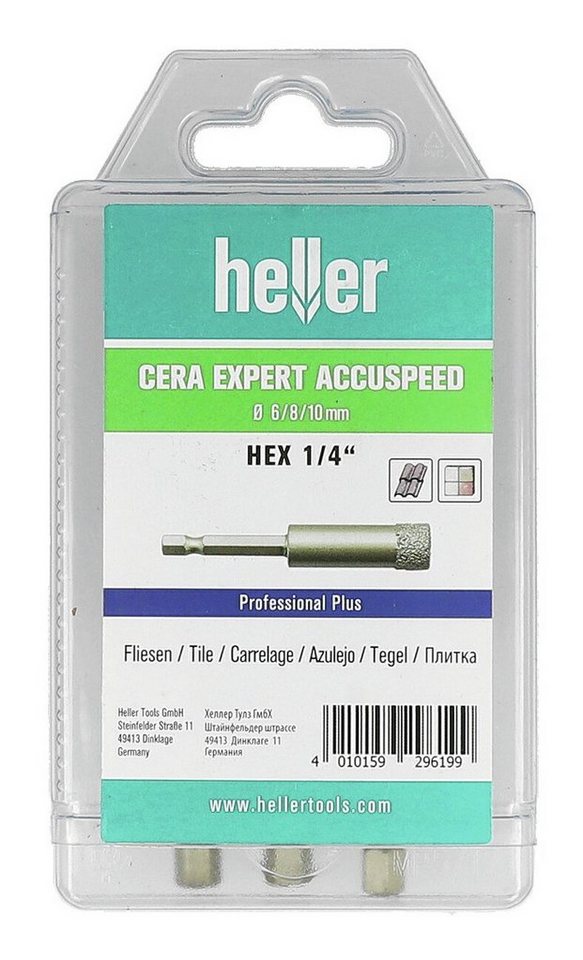 Heller Steinbohrer, (3-tlg), Diamant-Bohrersatz Cera Expert Akkuspeed 6-teilig, 6/8/10 mm, hex von Heller
