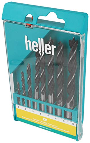 Heller Tools 333 CV Holzspiralbohrer, Silber-Schwarz, 3/4/…/9/10 mm, 8-tlg., Ø 3-10 mm von heller