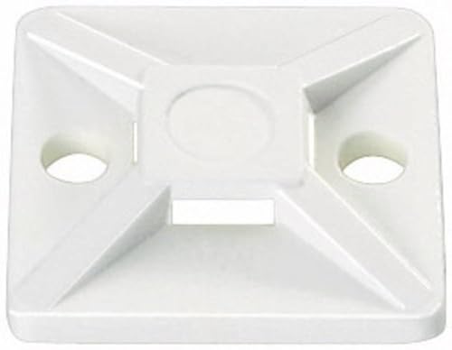 HELLERMANN TYTON 151-28349 Klebesockel für Kabelbinder 3.6 mm Selbstklebend Inhalt: 100 Stück, Farbe Weiß von HellermannTyton