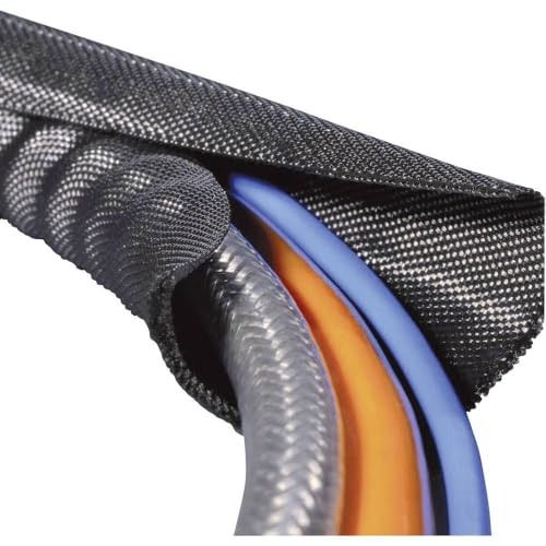 HellermannTyton (VE5m) 170-01012 Twist-In 08 5 Meter schwarz Polyester Geflechtschlauch 5-8mm von HellermannTyton