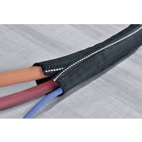 HellermannTyton 170-01109 Twist-In-FR 50-PET-BK Geflechtschlauch Schwarz Polyester 38 bis 50mm 15m von HellermannTyton