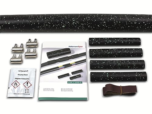 HellermannTyton 380-04013 LVK-C-5x1,5-6 PO-X BK Warmschrumpf-Verbindungsgarnitur mit Schraubverbinde von HellermannTyton