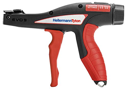 Hellermann Kabelbinderzange EVO9 (Zugkraft 53 N – 307 N, Kabelbinderpistole Arbeitsbereich 2,0 – 13,5 mm, max. Breite des Kabelbinders 13,5 mm) 486038 von HellermannTyton